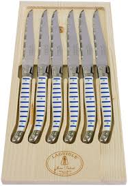 Jean Dubost Le Thiers Mariniere 6pc Box Set Steak Knives Boxset Magnetic Knife Strip