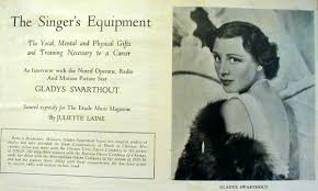 Veteran broadcaster gladys erude is dead. Gladys Swarthout In Print