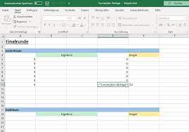 Das beste an microsoft excel ist sicherlich, dass sich tabellen sehr einfach teilen und bearbeiten lassen. Kostenloser Excel Turnierplan Anleitung Vorlage Zum Download