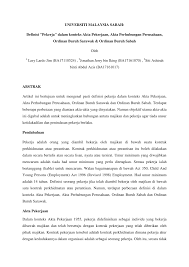 Akta pekerjaan bahasa melayu pdf. Pdf Tutorial 1 Ah20203 18 19 Definisi Pekerja Dalam Konteks Akta Kerja Akta Perhubungan Perusahaan Ordinan Buruh Sabah Dan Ordinan Buruh Sarawak