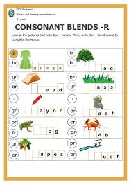 Two letter words are the secret weapon! Consonant Blends With R Interactive Worksheet