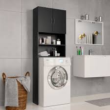 Waschmaschinenschrank Schwarz 64x25 5x190 Cm Spanplatte Gitoparts