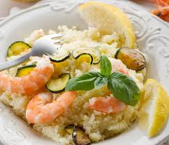 To the couscous add the olive oil, parsley, mint, preserved lemon rind, pine nuts, salt and pepper. Lemony Shrimp Couscous Salad Northwest Kidney Centers