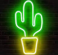 Lumoonosity Cactus Lights - Yellow & Green Cactus Neon Light for Bedroom -  USB Powered Led Neon Signs with Switch - 18.5 x 10-inch