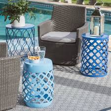 Coral Coast Ellery Round Metal Patio Side Tables Set Of 3 Walmart Com Patio Side Table Patio Table Decor Pool Decor