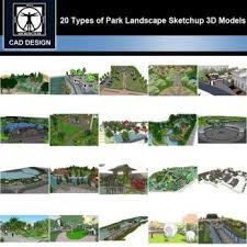Sketchup 3d Models 20 Types Of Park Landscape Sketchup 3d Models V 2 Park Landscape Landscape Autocad