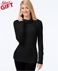 •slim fit cable knit body hits at mid thigh, long sleeves and pockets front. Calvin Klein Cowl Neck Cable Knit Sweater 89 Macy S Lookastic