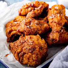 Fry the chicken for 5 minutes in the oil (you may have to do it in batches) before removing and placing on a tray lined with kitchen roll. Crispy Fried Chicken Nicky S Kitchen Sanctuary