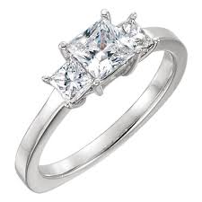 Cut a piece of paper into a long thin strip. 1 25 Carat Three Stone Princess Cut Diamond Engagement Ring