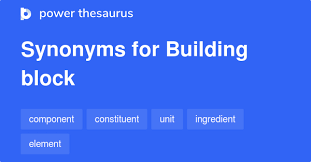 Component, element, constituent, ingredient, part, factor, monad, segment, unit. Building Block Synonyms 169 Words And Phrases For Building Block