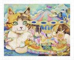 If there are leftover pieces, try to change the background color to make the holes easier to spot! Plastic Puzzle Cotton Lion Merry Go Round Pintoo H2152 500 Pieces Jigsaw Puzzles Cats Jigsaw Puzzle