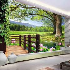 Find More Wallpapers Information About 3d Modern Green Tree Flower Photo Mural Wallpaper For Living Room Restaurant Wall Murals 3d Wall Murals Mural Wallpaper