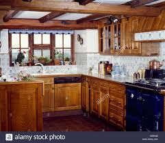 country kitchen with wooden cupboards