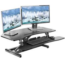 Free delivery and returns on ebay plus items for plus members. Vivo Black Corner Height Adjustable 37 Standing Desk Tabletop Monitor Riser Walmart Com Walmart Com