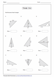 Triangles Worksheets Triangle Worksheet Area Worksheets Finding Area