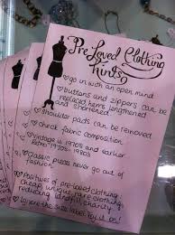 Not Sure About Buying Second Hand Here S Some Handy Hints For Pre Loved Clothing Hunter Gatherers Charity Shop Display Ideas Shop Signage Second Hand Stores
