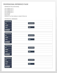 free reference list templates smartsheet