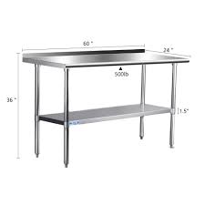 The resort is a beautiful lakeside retreat overlooking table rock lake in kimberling city, missouri. Buy Hally Stainless Steel Table For Prep Work 24 X 60 Inches Nsf Commercial Heavy Duty Table With Undershelf And Backsplash For Restaurant Home And Hotel Online In Indonesia B07v2dnt87