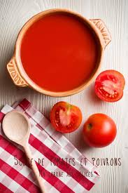 Soupe De Tomates Et Poivrons Rouges Recette Soupe Tomate Veloute De Tomates Plat Sans Viande