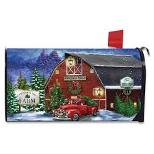 Christmas Tree Farm Large Magnetic Mailbox Cover Red Pickup Oversized Walmart Com In 2020 Christmas Red Truck Mailbox Covers Magnetic Mailbox Covers