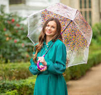 Fulton Birdcage Clear Dome Umbrella (Hippie Scatter)