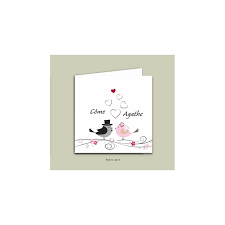 Une bonne organisation de mariage, c'est profiter de la fête sans stress ! Faire Part Mariage Personnalise Petits Oiseaux Amoureux 1 50 Amalgame Imprimeur Graveur