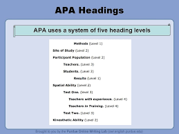 These headings indicate the hierchy of the information within the each level has specific formatting requirements to make it visibly obvious which level it is. Apa Formatting And Style Guide What Is Apa