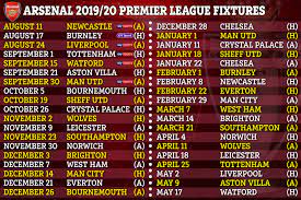 Fixture changes explained add fixtures to calendar. Premier League 2019 20 Fixtures Chelsea Arsenal Man Utd Plus Other 17 Teams Schedules