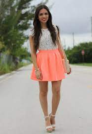 Coral Pop Skirt Fashion Fashion Summer Clothes Collection
