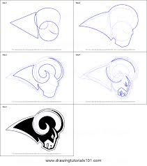 How To Draw Los Angeles Rams Logo Printable Drawing Sheet By Drawingtutorials101 Com Los Angeles Rams Logo Drawing Sheet Los Angeles Rams