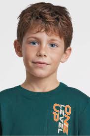 Orange Stars colourblock fleece sweater Chris teal