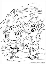 Santa claus and reindeer coloring pages for kids. Rudolph The Red Nosed Reindeer Coloring Picture