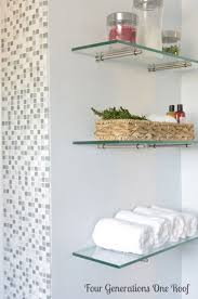 Diy Bathroom Renovation Reveal Glass Bathroom Shelves Glass Shelves In Bathroom Diy Bathroom