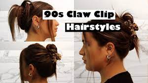 Take few strands of hair from the front and put it as high ponytail using elastic band or thin hair band. Five Different 90s Claw Clip Hairstyles Easy Tutorial Youtube