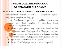 Isi surat gugatan • identitas para pihak (penggugat/tergugat) ataupersona standi in judicio, terdiri dari nama. Prosedur Berperkara Di Pengadilan Agama Ppt Download