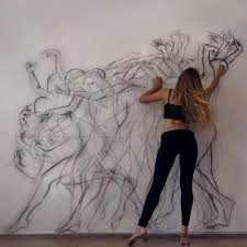 Lots Of Movement With Multiple Exposures In One Drawing Dance Paintings Movement Drawing Silhouette Art
