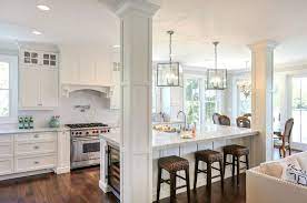 2021 design word offers chic, elegant and practical kitchen islands for all kitchen styles. 46 Great Examples Of White Contemporary Kitchen Cabinets Kitchen Columns Kitchen Island With Sink Kitchen Island Ideas With Columns