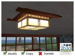 The even glow from mica. Second Life Marketplace 2b3d Mission Style Ceiling Light