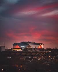 The Mercedes Benz Stadium Looking Evil Under Yesterday S Sunset Stadium Atlanta Falcons Wallpaper Atlanta