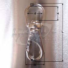 Steel wire rope with the size from 3mm to 80mm, core of iwrc, fc or wsc, with galvanized or ungalvanized surface finish. Stainless Steel Swivel Eye Boat Snap Hook Aisi 316 Marine Hardware Rigging From Absolute Industrial Ltd Uk