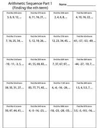 How to find, say, the 35th term in an arithmetic sequence. Arithmetic Sequence Worksheet Finding The Nth Term Arithmetic Sequences Sequence Worksheet Sequence Writing