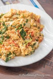 Scrambled Eggs With Tomato Onion And Spinach Panlasang Pinoy Recipe Healthy Breakfast Dishes Scrambled Eggs With Spinach Foodies Breakfast