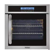 The oven doors open to a full 180 degrees (like a microwave), making it nb: Haier 24 Inch W Single Electric Right Swing Door Wall Oven With Convection In Stainless St The Home Depot Canada