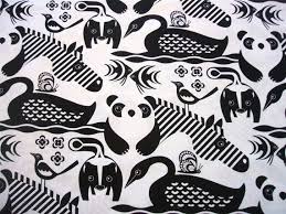 Animals Black And White Panda Zebra Skunk Fabric 1 1 3 Yards Etsy Animals Black And White Black And White Forest Fairy