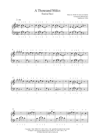 A Thousand Miles By Vanessa Carlton Piano Sheet Music Rookie Level Piano Sheet Music Sheet Music Piano