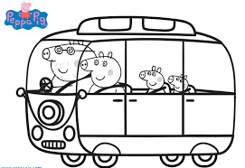 The png version includes a transparent background. Peppa Pig Camper Van Coloring Page Coloring And Drawing