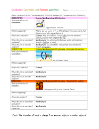 Radiation Convection Conduction Worksheet Delibertad Thermal Energy Transfer Heat Transfer Science Conduction Convection Radiation