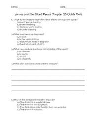 Choose one to start playing: James And The Giant Peach Chapter 20 Quick Quiz By Teacher Chip S School Store