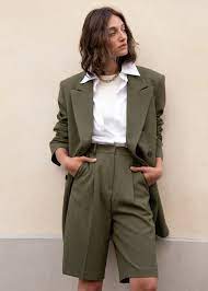Julie Bermuda Shorts In Olive Green The Frankie Shop Aesthetic Clothes Fashion Clothes
