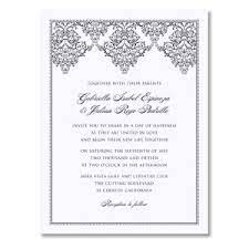 Bright White With Black Damask Border Wedding Invitation Truly By William Arthur Scroll Wedding Invitations Invitations Wedding Shower Invitations
